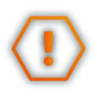 Icon von einem Sechseck in dem ein großes Ausrufezeichen ist