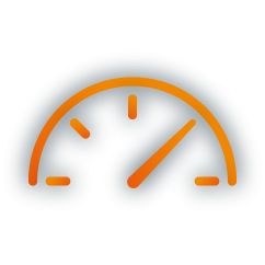 Icon das die Leistung symbolisiert. Icon von einem Tacho