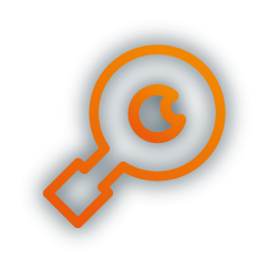 Icon von ein einer Lupe (Thema Überwachung / Monitoring)