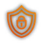 Icon von einem Schutzschild mit einem Schloss in der Mitte