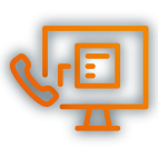 Icon von einem Telefon und einem Monitor