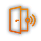 Icon von einer Tür die elektronische Signale sendet