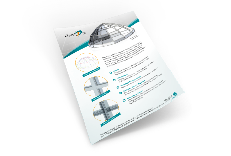 CAD-CAM software for conservatory and facade construction - Brochure Klaes 3D