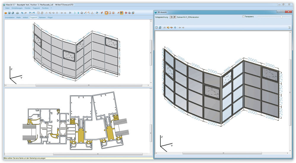 Screenshot - Klaes 3D software - fasada