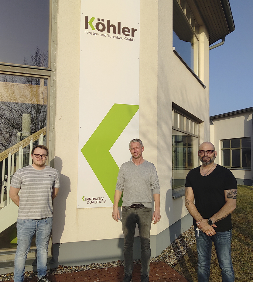 Nach der erfolgreichen Umstellung: v.l. Philipp Brumm, Lars Köhler (Geschäftsführer Köhler), Carmelo Dodaro